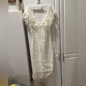 Dress, lace, white.  Size 8.  Knee length